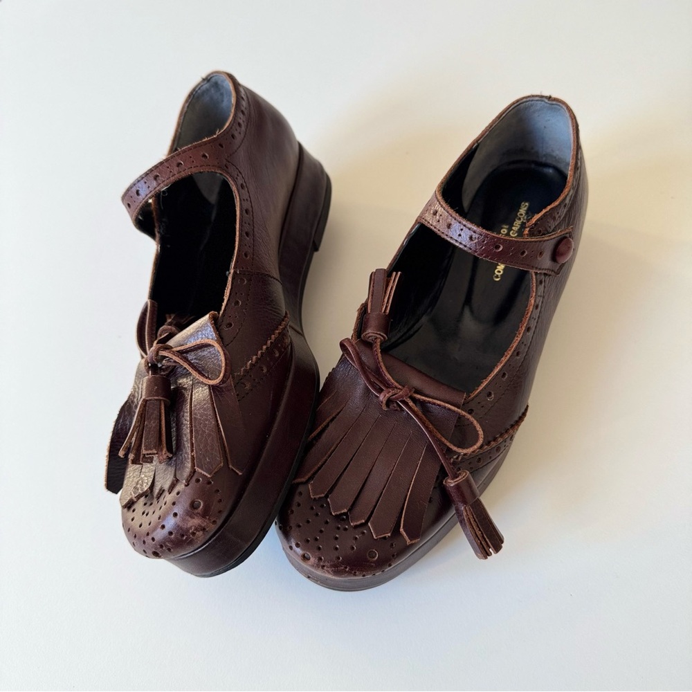 Tricot Comme des Garçons Brown Tassel Mary Jane Loafers - Picture 8 of 13